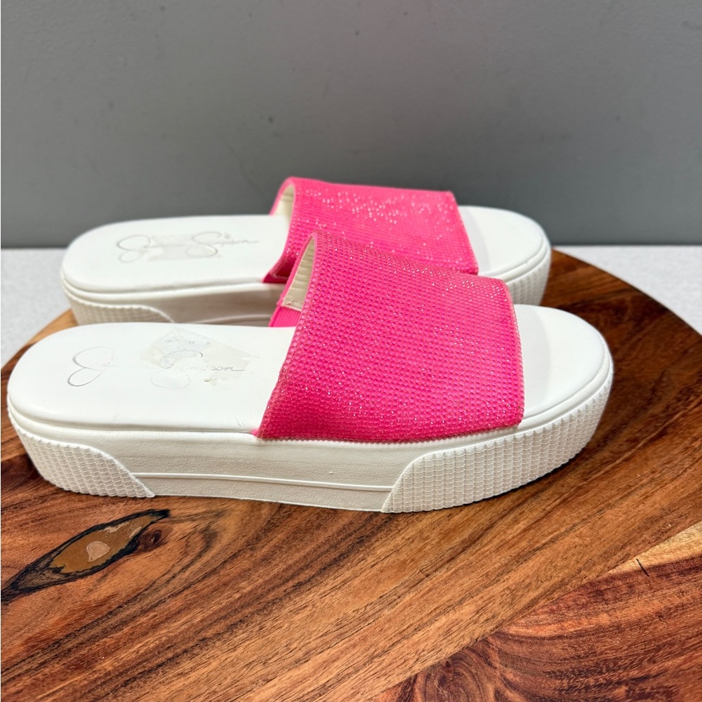 Jessica Simpson Ezira open toe platform slide sandals‎ Sz 7.5